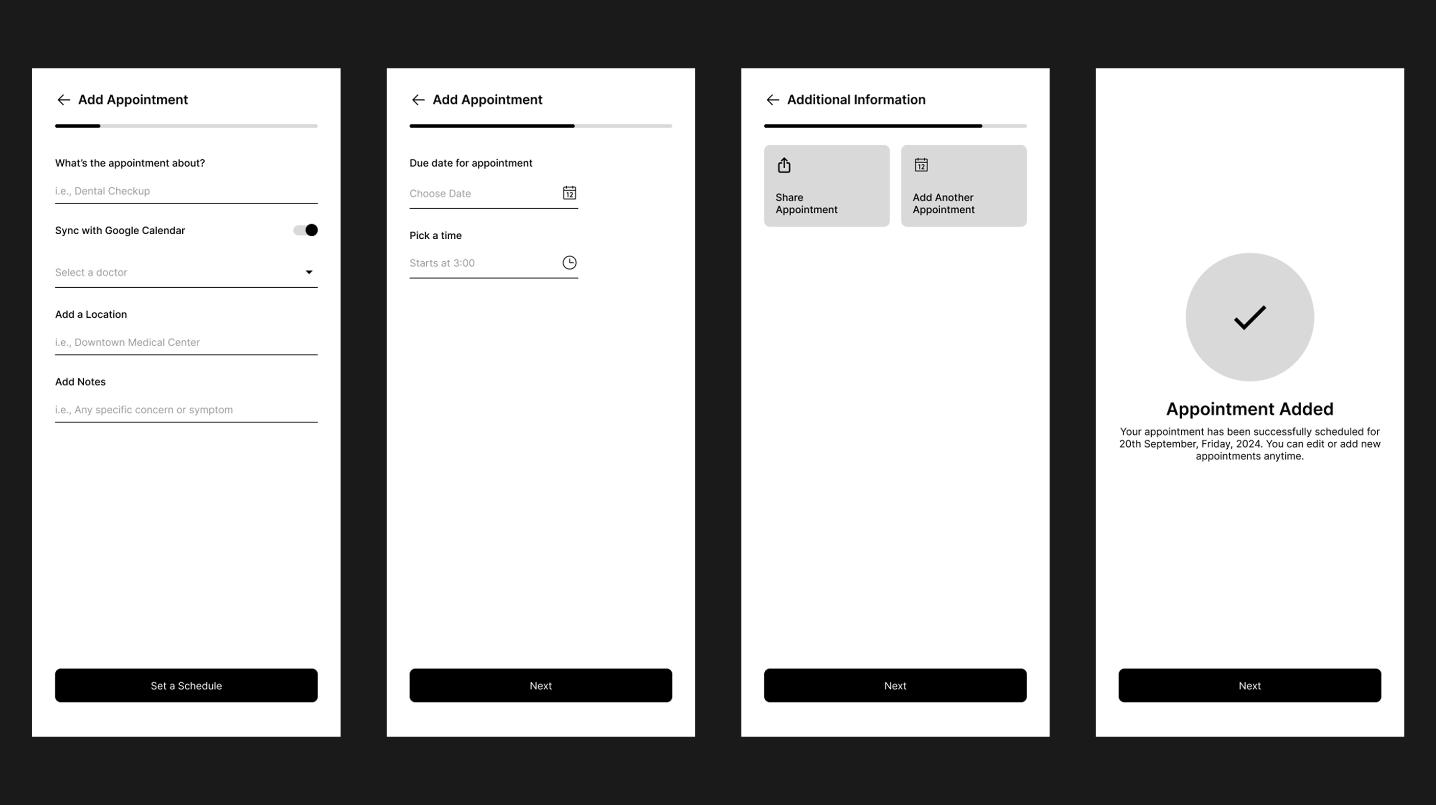 Appointment Screens