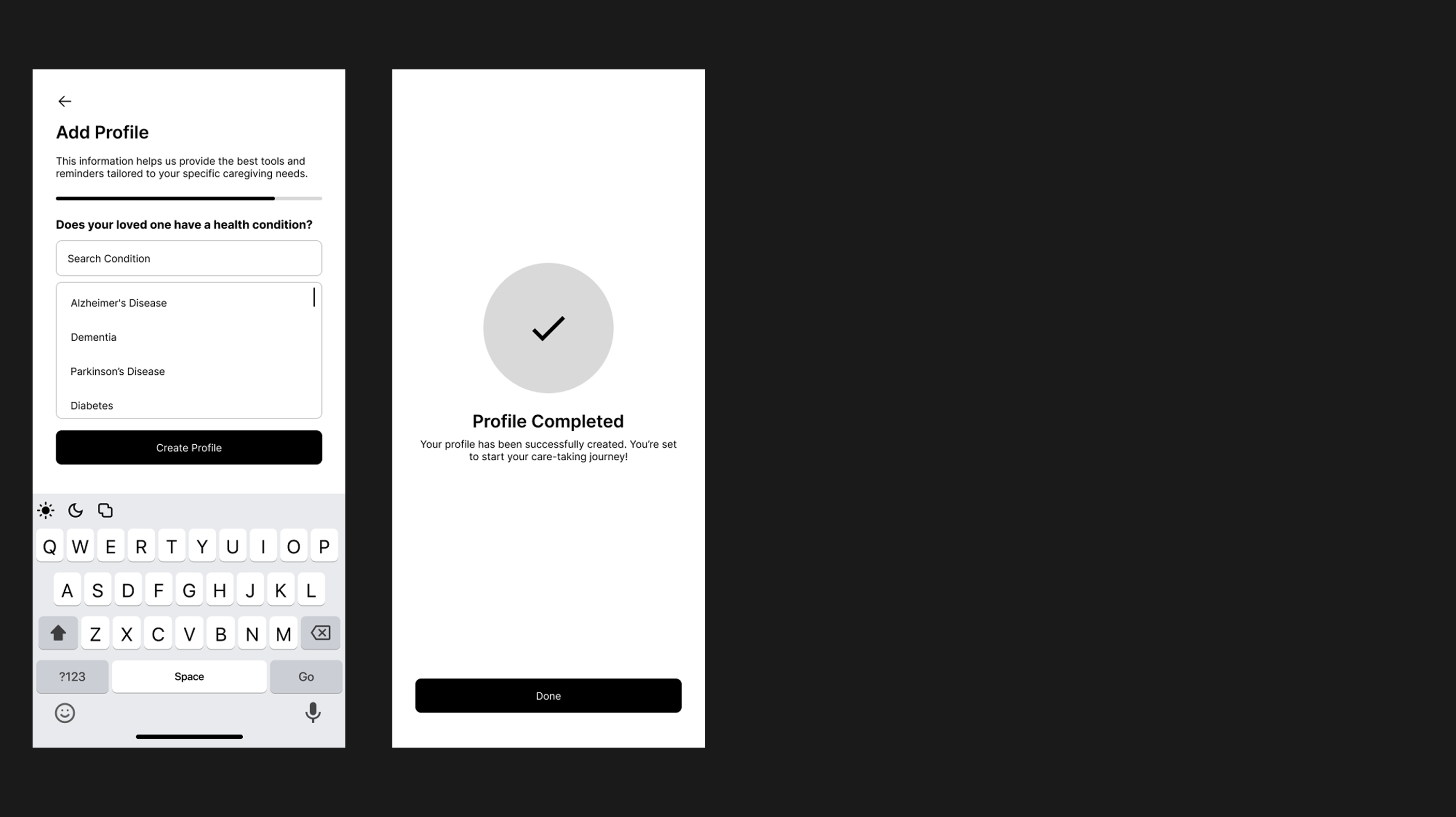 Profile Setup Flow
