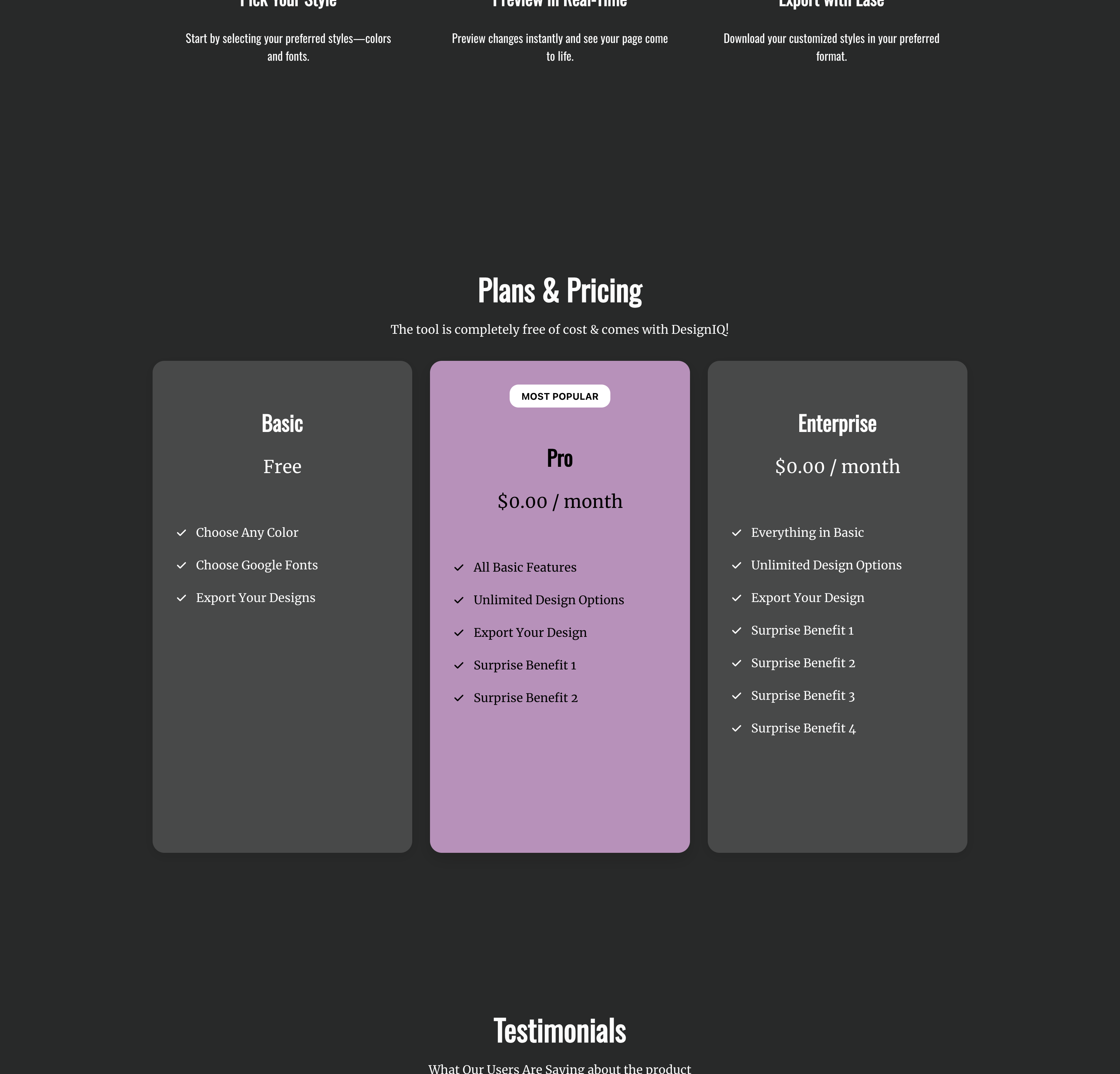 PreviewMyDesign Pricing